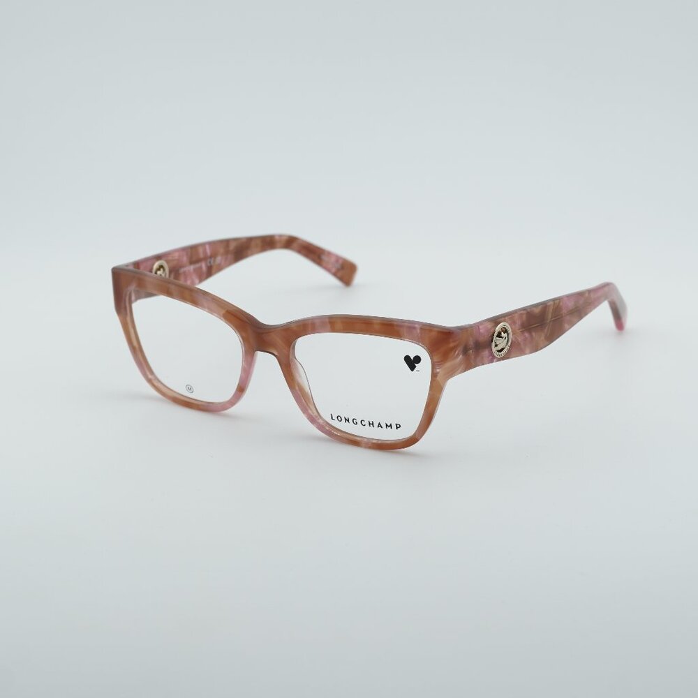Longchamp LO2743 259 Eyeglasses Marble Rose 52mm Cat Eye Frame